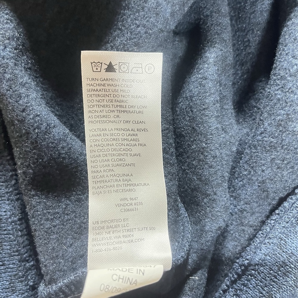 Eddie Bauer Radiator Fleece Mens Snap Mock Pullover XL 1/4 Button Blue Soft - Picture 4 of 12